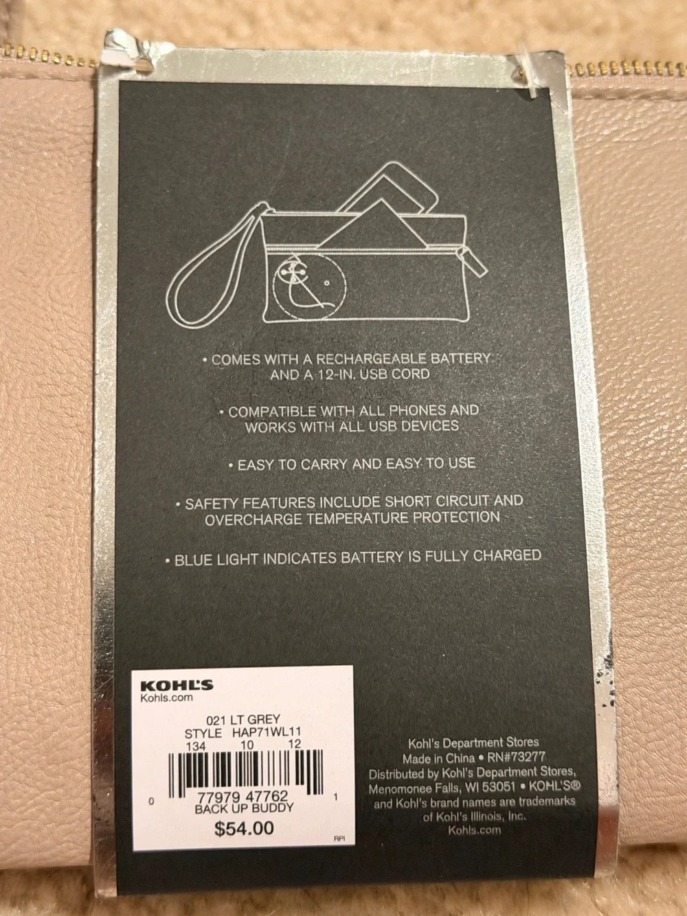 APT. 9 Beige Smartphone Charging Wristlet